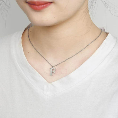 Crystal Accent Letter Satellite Necklace