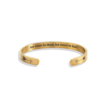 Not Sisters By Blood But Sisters By Heart Personalizable Cuff Bracelet