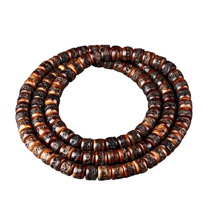 Cuentas de oración Gabala de hueso de yak tibetano natural de 108 cuentas para práctica espiritual