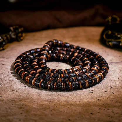 Cuentas de oración Gabala de hueso de yak tibetano natural de 108 cuentas para práctica espiritual