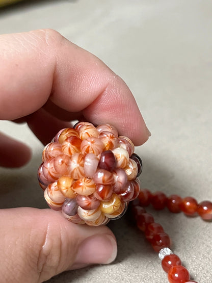 High-Transparency Gemstone Pink Blood Corn Ornament for Reducing Stress - Touch Bling