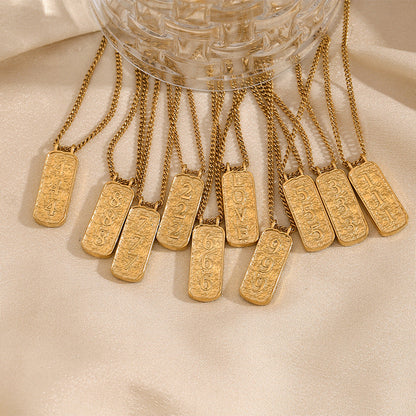Fashion Angel Number Necklace Stainless Steel Plated 18K Gold Necklace for Women - Touch Bling
