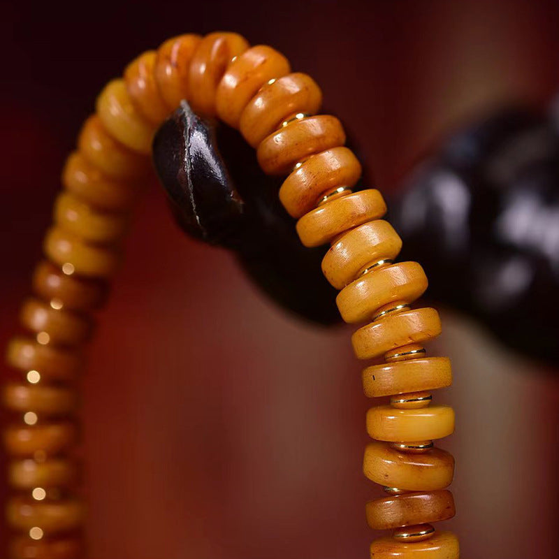 Tibetan Camel Bone Bracelet with Antique Copper Clasp & Agate Dzi Beads – Traditional Tibetan Handcrafted Bracelet - Touch Bling