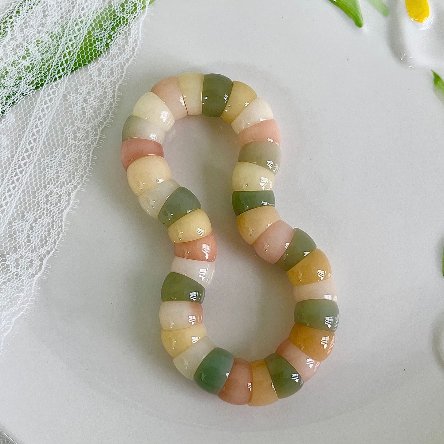 New Pink Bodhi Beads Fidget Bracelet for Stress Relief - Touch Bling