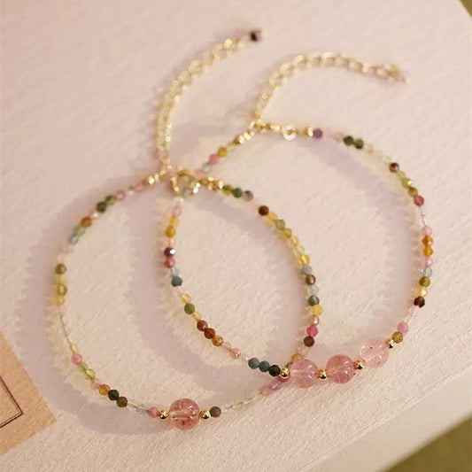 Natural Tourmaline Bracelet Women's Fine Single Ring Bracelet - Touch Bling