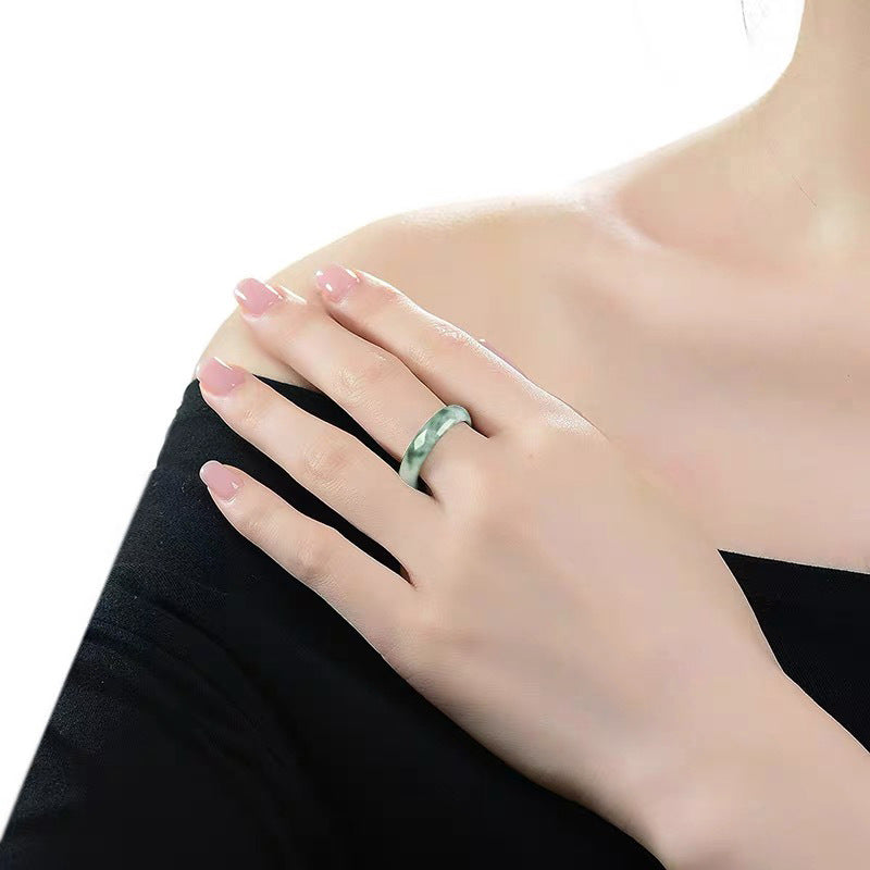 Jadeite "Flowing Green" Ring – Elegant & Timeless - Touch Bling