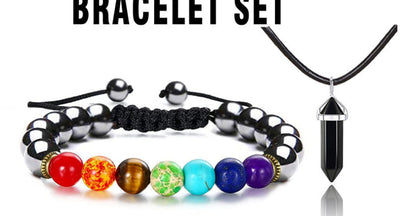 Seven Chakra Energy Bracelet Beaded Braided Healing Bracelet for Meditation - Touch Bling