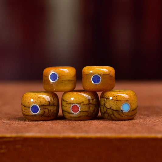 Tibetan Old Material Duobao Inlaid Yak Bone Loose Beads DIY Buddha Bead Jewelry - Touch Bling