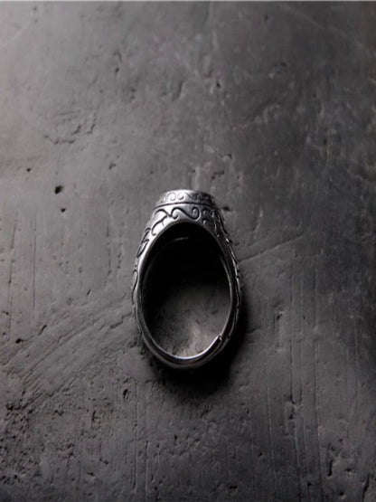 S925 Sterling Silver Vintage Silver Bergamot Orchid Finger Ring, Open Ring - Touch Bling