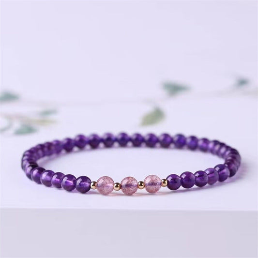 Natural Amethyst Bracelet Female Strawberry Crystal Bracelet - Touch Bling