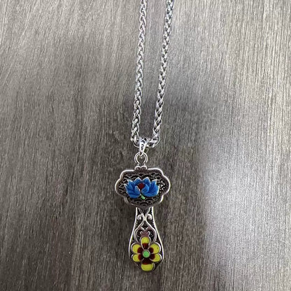 The Lotus of Divine Wish Ruyi Pendant Necklace