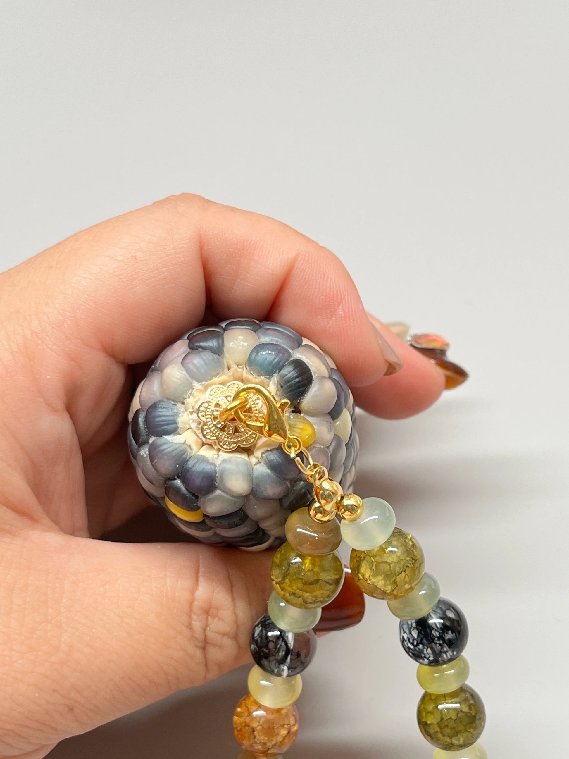 Blue-Purple Corn Ornament for Stress Relief and Meditation - Touch Bling