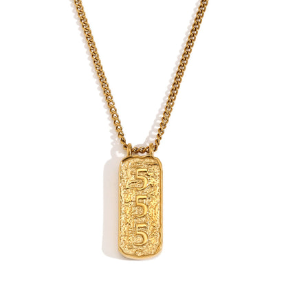 Fashion Angel Number Necklace Stainless Steel Plated 18K Gold Necklace for Women - Touch Bling