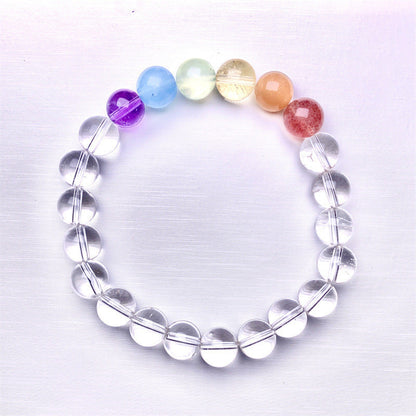 Natural Crystal Bracelet for Girls New Colorful Crystal Gradient Rainbow Bracelet - Touch Bling