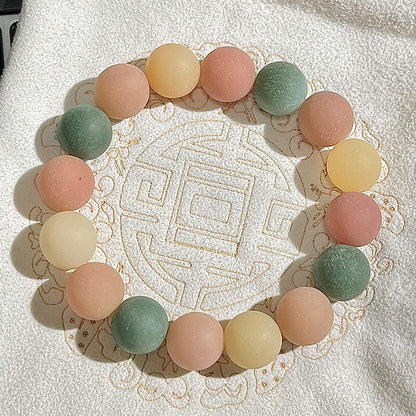 Natural Skin Bodhi Seed Polished White Jade Bodhi Bracelet - Touch Bling