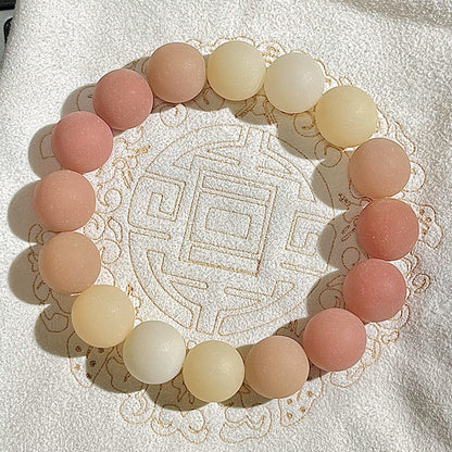 Natural Skin Bodhi Seed Polished White Jade Bodhi Bracelet - Touch Bling