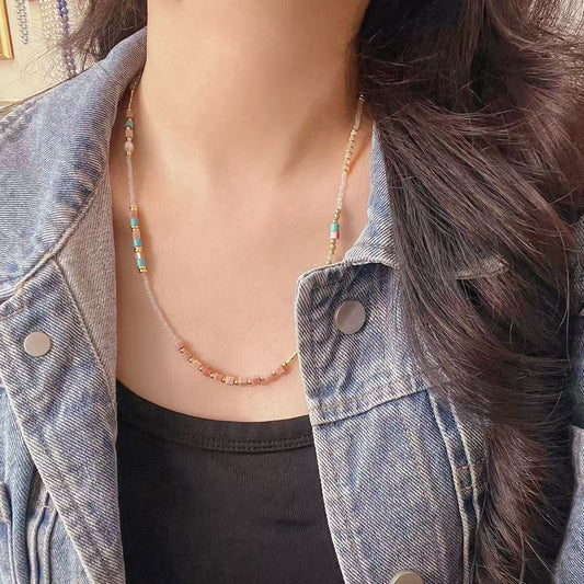 Natural Moonstone Necklace Ladies Clavicle Chain Necklace - Touch Bling