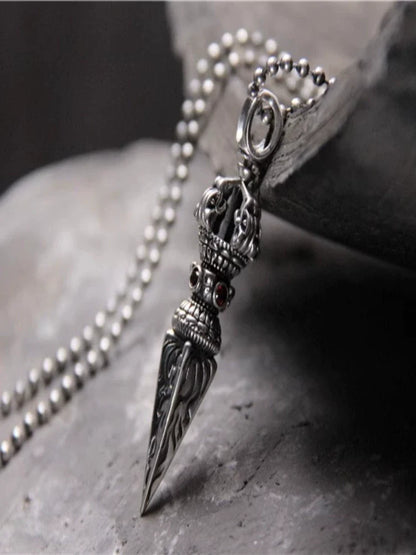 S925 Sterling Silver Body Protector Vajra Pestle Pendant - Touch Bling