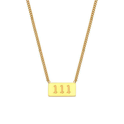 111-999 Angel Number Tag Necklace Stainless Steel Dainty Necklace - Touch Bling