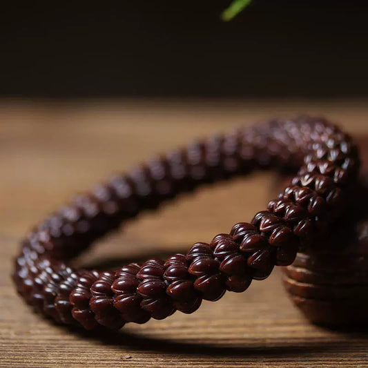 Pulsera Bodhi de cuentas de loto de rata de oro púrpura natural: cuentas de Buda para la buena suerte 