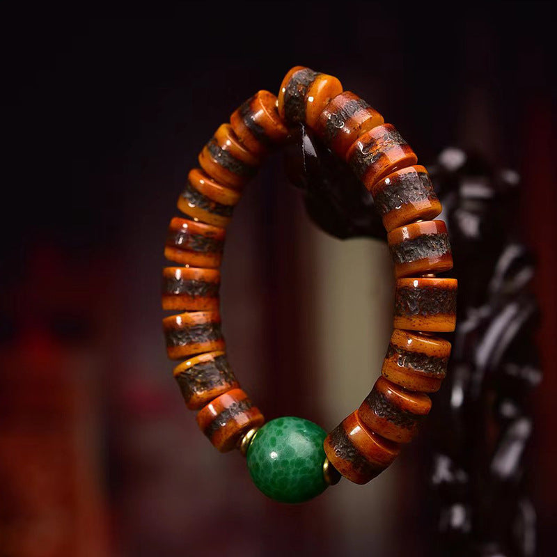 Tibetan Cow Bone Prayer Bead Bracelet – Handcrafted Tibetan-Style Spiritual Beads Bracelet - Touch Bling