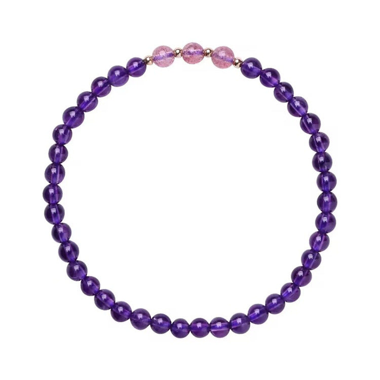 Natural Amethyst Bracelet Female Strawberry Crystal Bracelet - Touch Bling