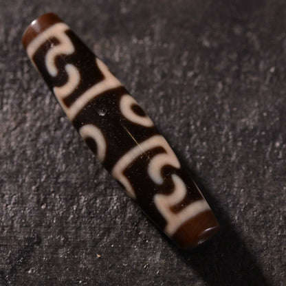Tibetan Dzi Bead Pendant Agate, Length 58mm and Width 13mm, Totem Random - Touch Bling