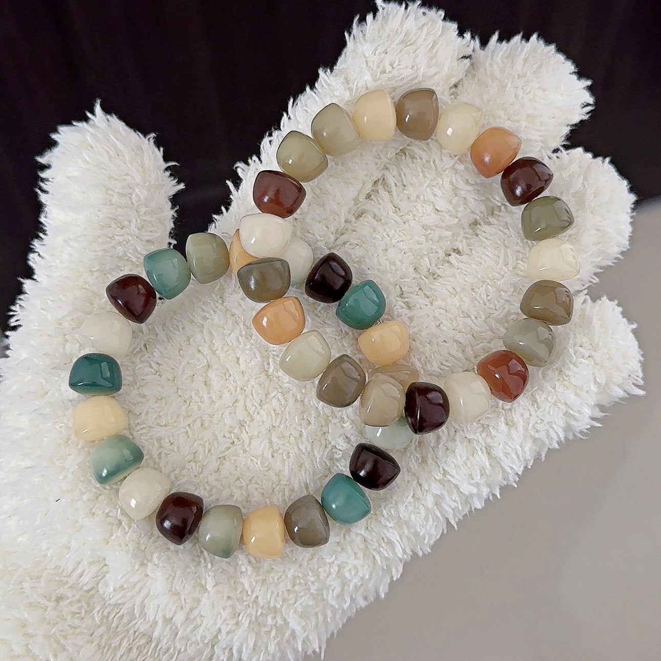 Multi-Treasure Bowl Bead Bodhi Bracelet - Touch Bling