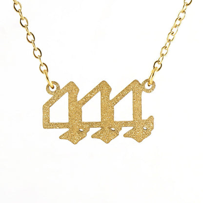 New Stainless Steel Gold Dust Angel Number Necklace 111-999 | 18K Titanium Steel Dainty Necklace - Touch Bling