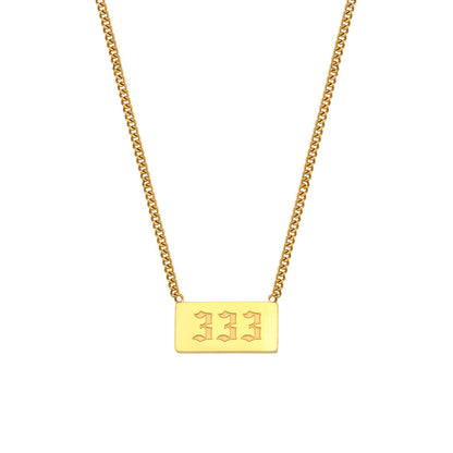 111-999 Angel Number Tag Necklace Stainless Steel Dainty Necklace - Touch Bling