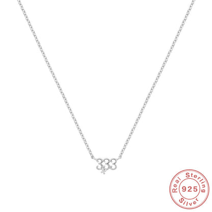 S925 Sterling Silver Angel Number 777 Necklace Zirconia Pendant Dainty Necklace - Touch Bling