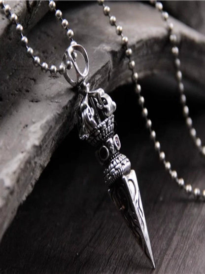 S925 Sterling Silver Body Protector Vajra Pestle Pendant - Touch Bling