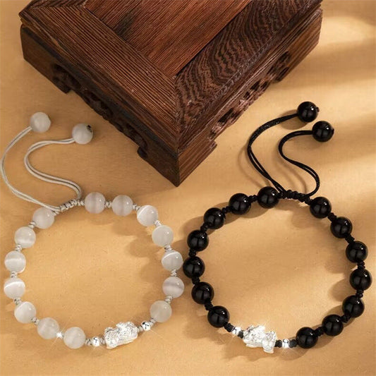 DIY Design S925 Silver Couple Pixiu Bracelet - Touch Bling