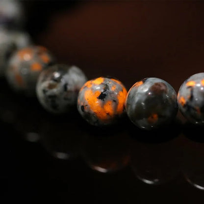 Flame Stone Energy Bracelet Single Circle Round Bead Bracelet - Touch Bling