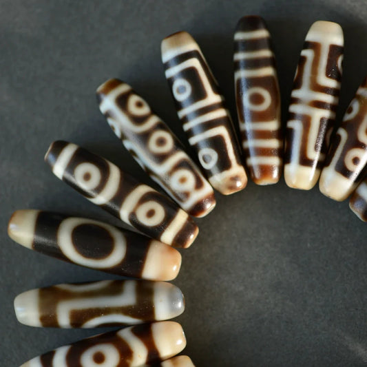Dzi Bead Pendant Agate, Length 38mm and Width 11.5, Random Style - Touch Bling