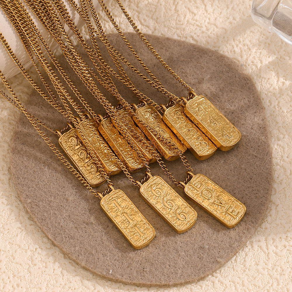 Fashion Angel Number Necklace Stainless Steel Plated 18K Gold Necklace for Women - Touch Bling