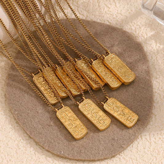 Fashion Angel Number Necklace Stainless Steel Plated 18K Gold Necklace for Women - Touch Bling