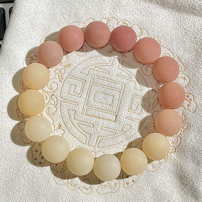 Natural Skin Bodhi Seed Polished White Jade Bodhi Bracelet - Touch Bling