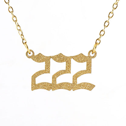 New Stainless Steel Gold Dust Angel Number Necklace 111-999 | 18K Titanium Steel Dainty Necklace - Touch Bling
