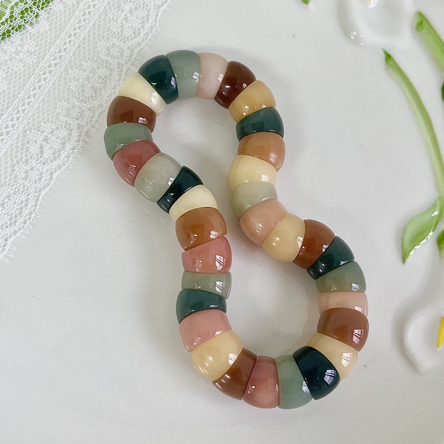 New Pink Bodhi Beads Fidget Bracelet for Stress Relief - Touch Bling
