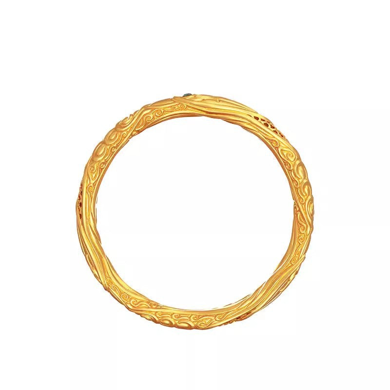 Nezha's Magic Circle Bracelet – Unisex Golden-Plated Bangle for Couples - Touch Bling
