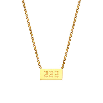 111-999 Angel Number Tag Necklace Stainless Steel Dainty Necklace - Touch Bling