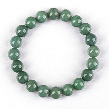 Natural A-Grade Jadeite Deep Bean Green Round Bead Bracelet – Elegant & Timeless - Touch Bling