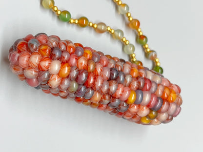 Colorful Gemstone Natural Corn Ornament with Veins - Touch Bling