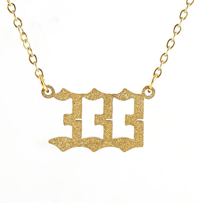 New Stainless Steel Gold Dust Angel Number Necklace 111-999 | 18K Titanium Steel Dainty Necklace - Touch Bling
