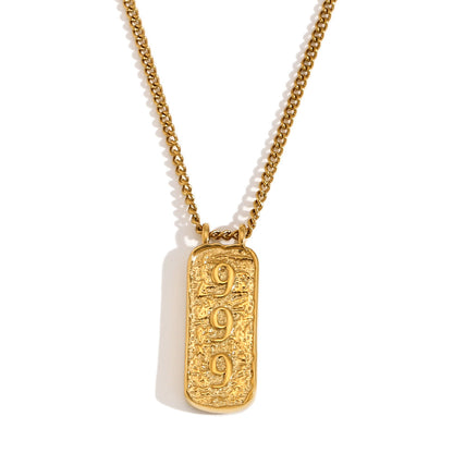 Fashion Angel Number Necklace Stainless Steel Plated 18K Gold Necklace for Women - Touch Bling
