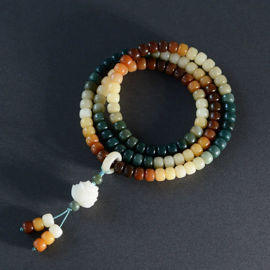 Bodhi Bracelet 108 Mala Beads Candy Gradual Change Color Lotus Bracelet - Touch Bling