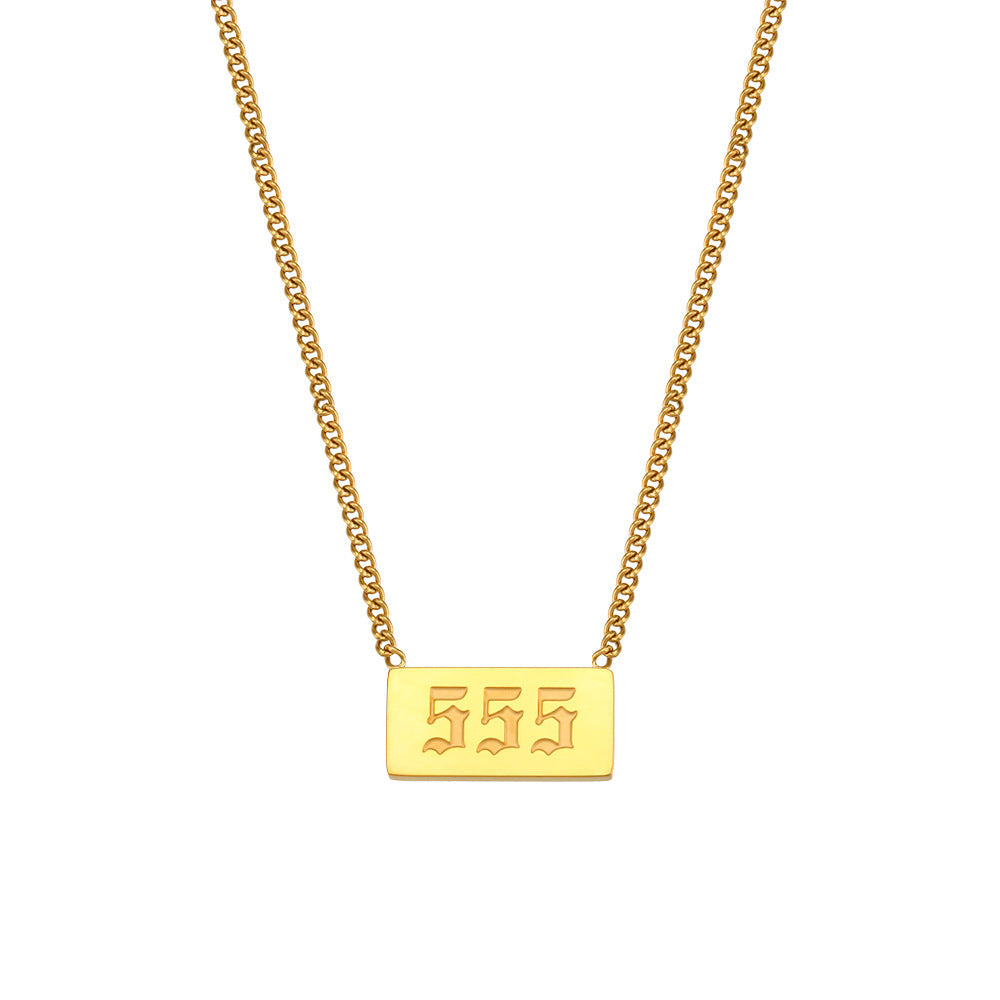 111-999 Angel Number Tag Necklace Stainless Steel Dainty Necklace - Touch Bling