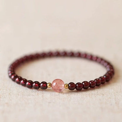 Natural Garnet Lucky Charm Healing Bracelet (Limited Edition)