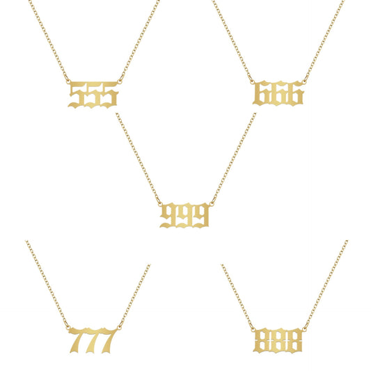 Stainless Steel Necklace Angel Number Necklace 111-999 for Women - Touch Bling